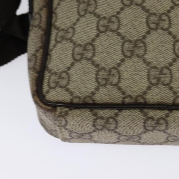 GUCCI GG Supreme Shoulder Bag Pvc Beige Silver - Picture 12 of 16